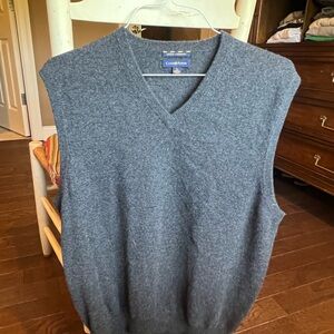 Club Room Men's V-Neck Gray Sweater Vest cashmere